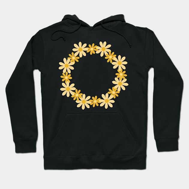 Golden Flower Wreath Hoodie by elrathia